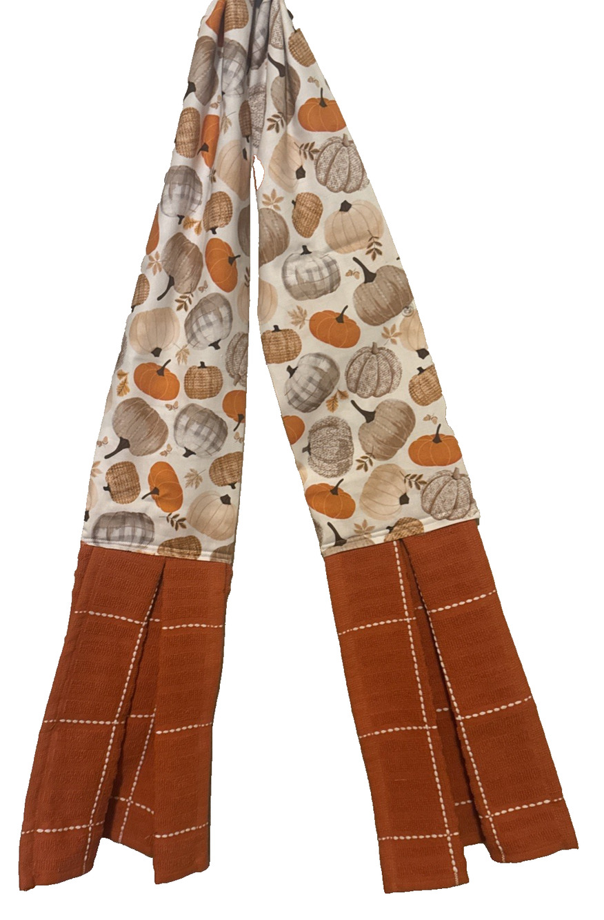 Fall Pumpkin Kitchen Towel Boa 33" Cotton Hand Towel Autumn Farmhouse NEW